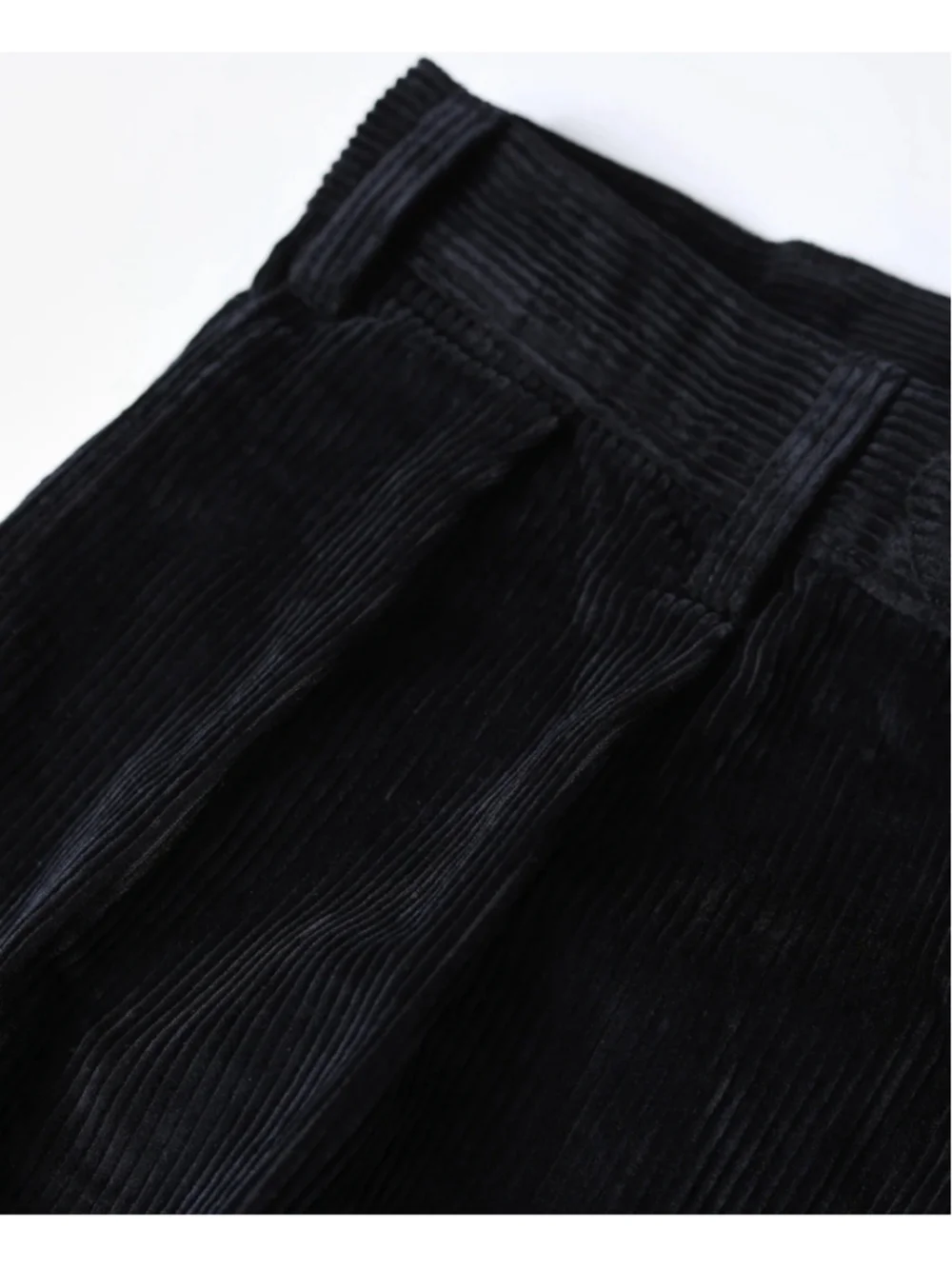 NON STOCK Corduroy Pants Men Pleated Casual Trousers Loose Workwear L 34